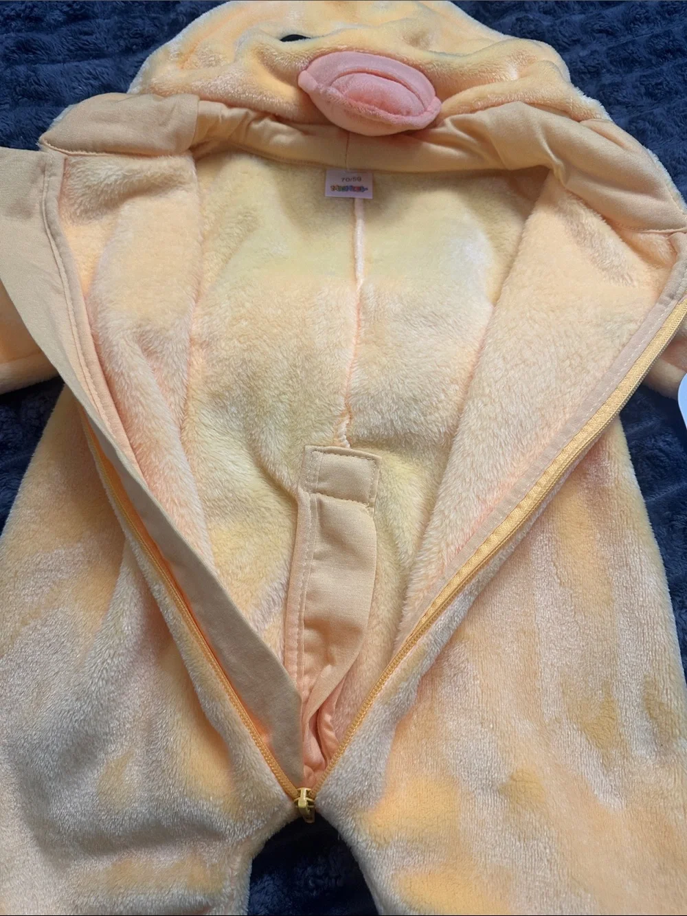 Cozy Yellow Duck Hooded Baby One-Piece Footie